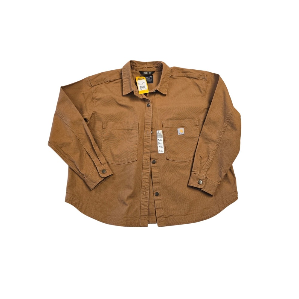 Carhartt Rugged Flex Heavyweight Duck Overshirt Brown Womens XL 106621-BRN NWT